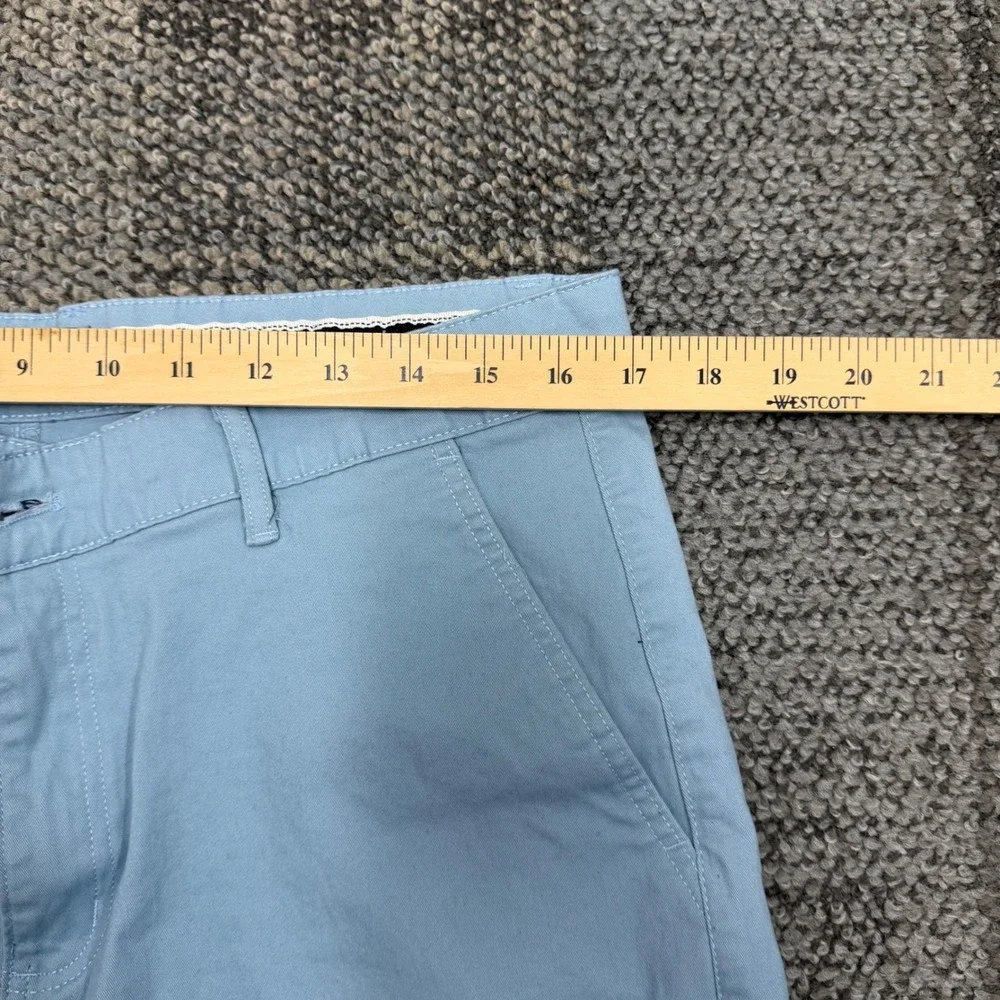 Polo Ralph Lauren Chino Shorts Mens 34 Light Blue Solid Cotton Blend Flat Front
